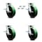 Service Caster 8 Inch Kingpinless Green Poly on Steel Wheel Caster Set Brake and Swivel Lock SCC-KP30S820-PUR-GB-SLB-BSL-4 - alternate 1